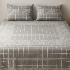Grey Embroidered Bedsheet